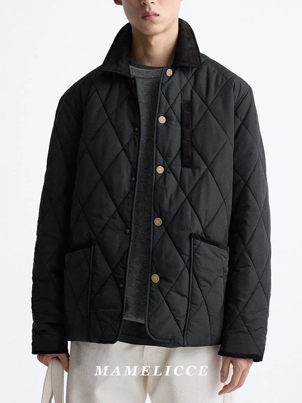 MAMELICCE Original design Stitching contrast turn down collar jacket simple loose cotton jackets tops