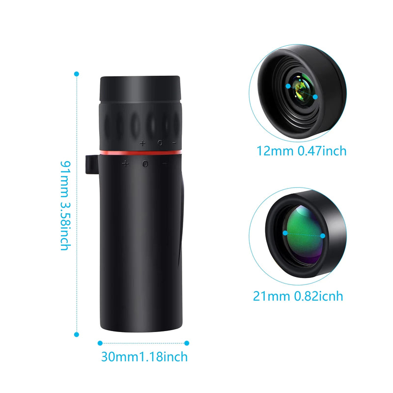 Ultra Hd Portable Monocular Hunting Monocular Telescope Phone Telescope Travel Hiking Camping Birdwatching Telescope