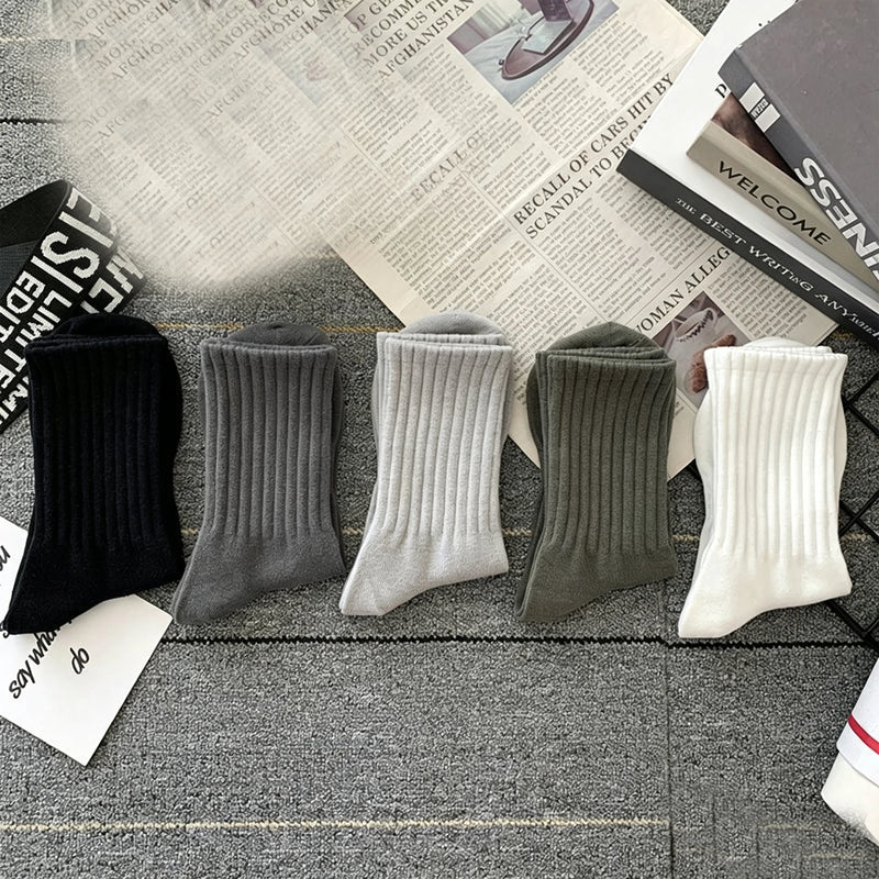 New 5 Pairs Cool Men Black White Warm Socks Set Autumn | SAMAG
