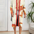 Men's Digital Printed Spring and Autumn Thin Style Quick Drying Long Sleeved Summer Air-Conditioned Pajamas Bathrobe