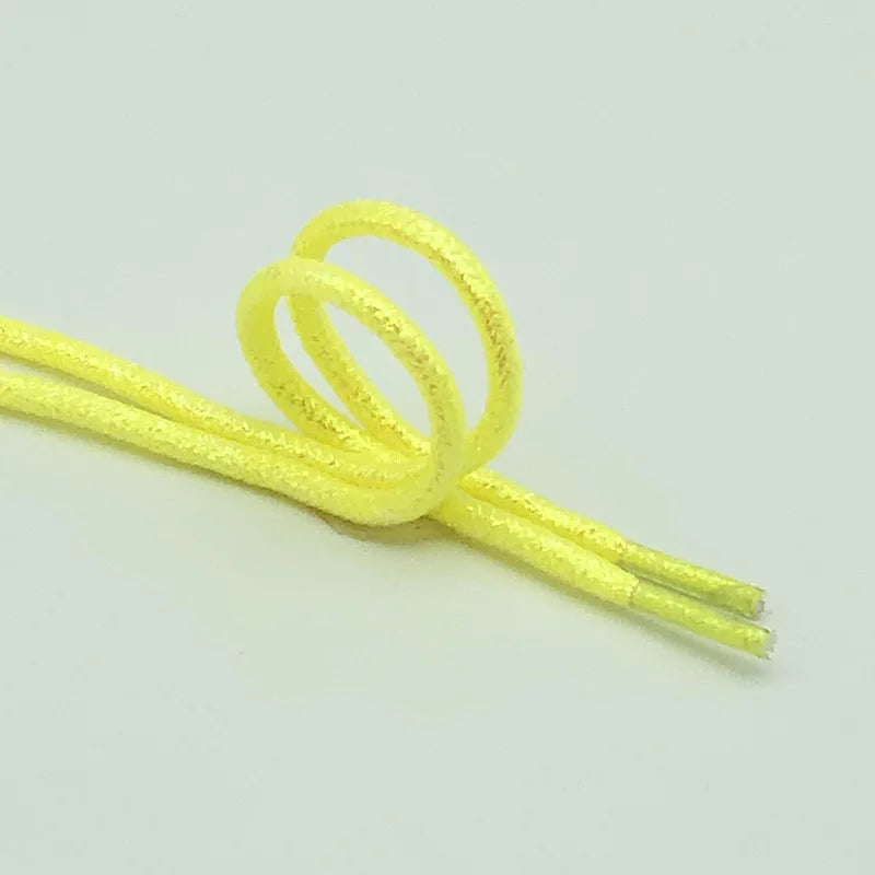 New Round Shiny Metallic Glitter Shoelaces Gold Silver Silk Shoe Laces Sports Canvas Casual Colorful Rainbow Gradient Shoelace