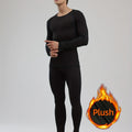 Sports thermal underwear set, quick drying thermal jacket and elastic compression pants, suitable for outdoor sports, home warm