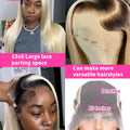 13x6 Lace Frontal Wig 1B 613 Ombre Blonde Full Lace Human Hair Wig Dark Roots Pre Plucked  Lace Front Human Hair Wigs for Women