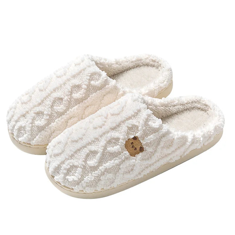 Men's and Women's Warm Cotton Slippers with Anti-Slip Sole for Indoor Use, Autumn and Winter Edition