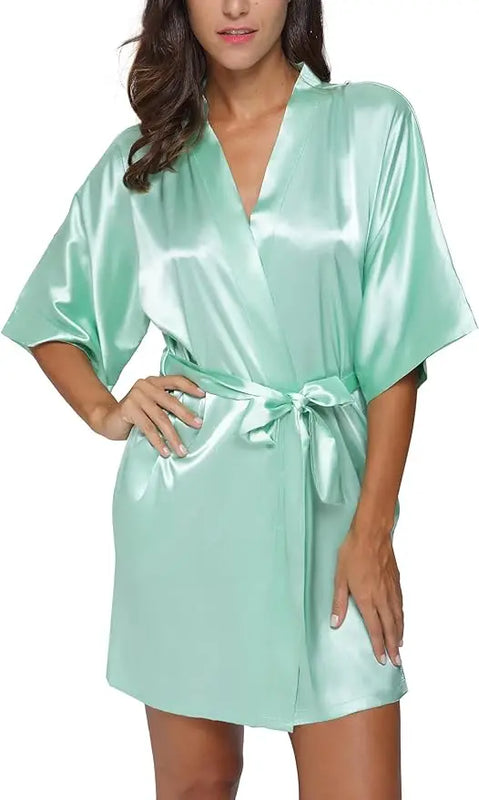 Nightgown Soft Bathrobe Short Women's Lounge Bride | SAMAG