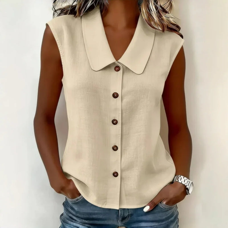 Women's Solid Color Sleeveless Shirts Summer Breathe - View 8 | SAMAG