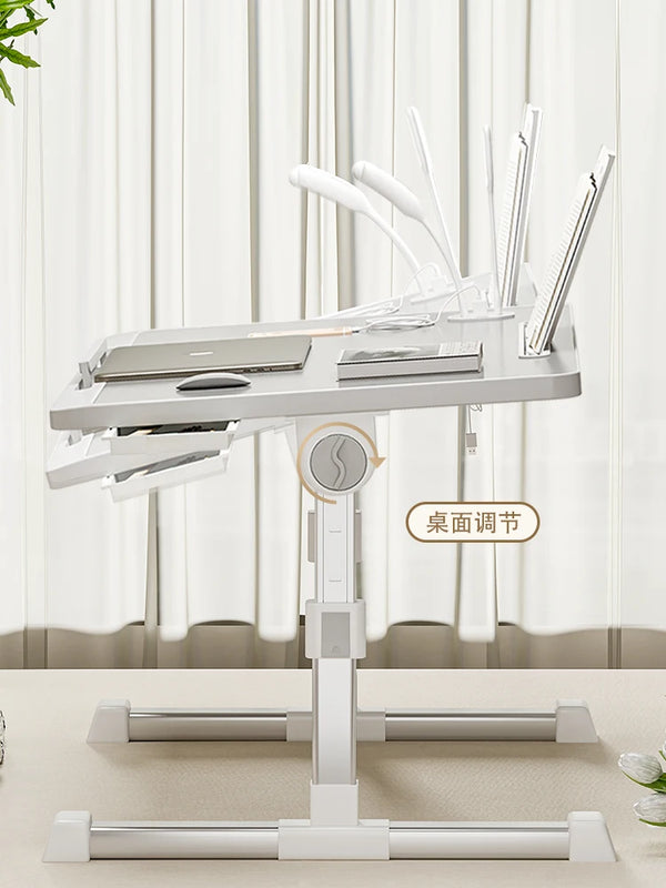 Ai Mu Xianshen Laptop Desk Foldable Bed Table Adjustable Computer Desk Office Children's Study Desk Bedroom Living Room Desk