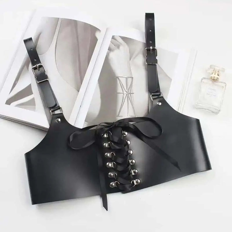 Women Fashion Belt Punk Waist-to-Shoulder Leather Body Harness Suspenders for Women Decorative Belt Gothic Clothing Accessories