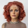 Short Bob Lace Wig Blonde Curly Synthetic Lace Front Wig For Women Natural Hairline Heat Resistant Synthetic Wigs