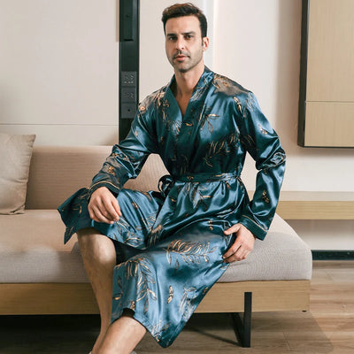 Pajama men's spring and autumn silk thin style oversized | SAMAG