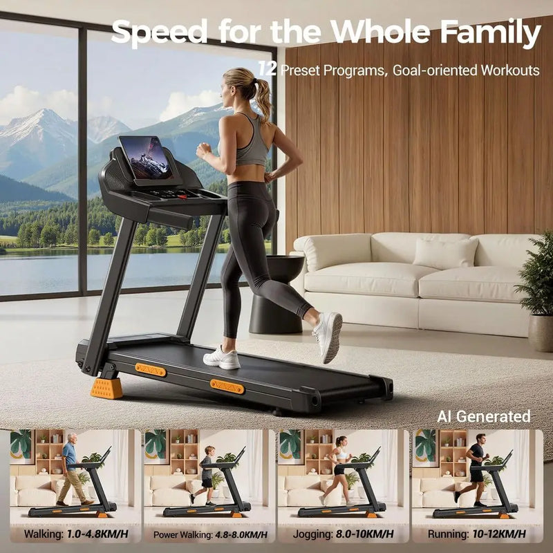 Portable Incline Treadmill with 12 Programs, 400 lbs - View 3 | SAMAG