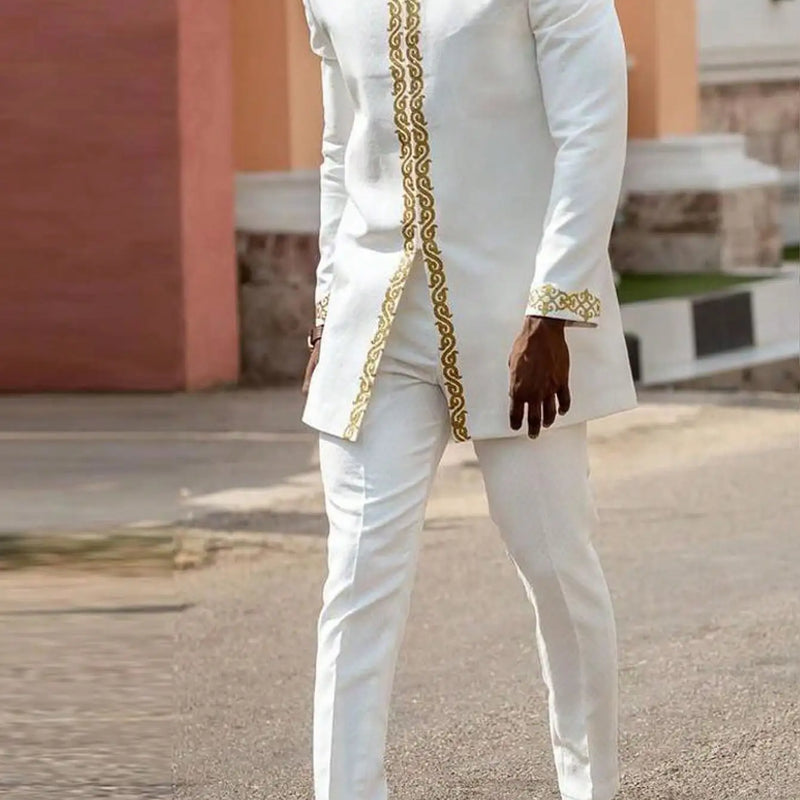 African Traditional Dress Men's Suit Long Sleeve Ethnic | SAMAG