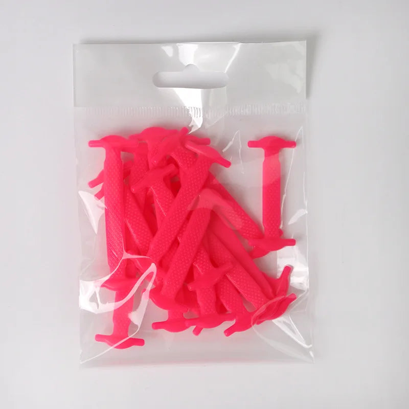 New Silicone Shoe Laces Elastic No Tie Shoelaces 16 PCS for Sneakers Quick Put on And Take Off Safety Lazy Shoe Lace Accessories