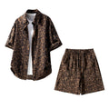 Summer Leopard Print Short-Sleeved Shorts Suit Men'S | SAMAG