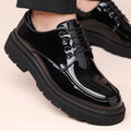 2025 Autumn Patent Leather Men's Business Formal Tie-Up Shoes Safety Professional Bata Breathable Men's Shoes botas para hombre