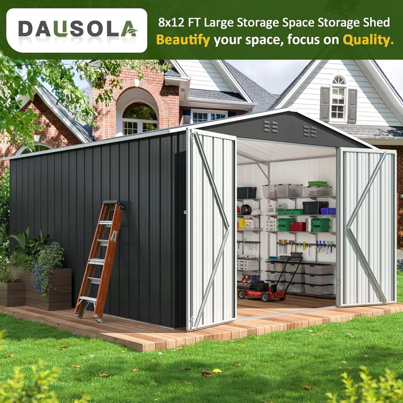 8.2x12 FT Outdoor Storage Shed, Metal Garden Tool | SAMAG