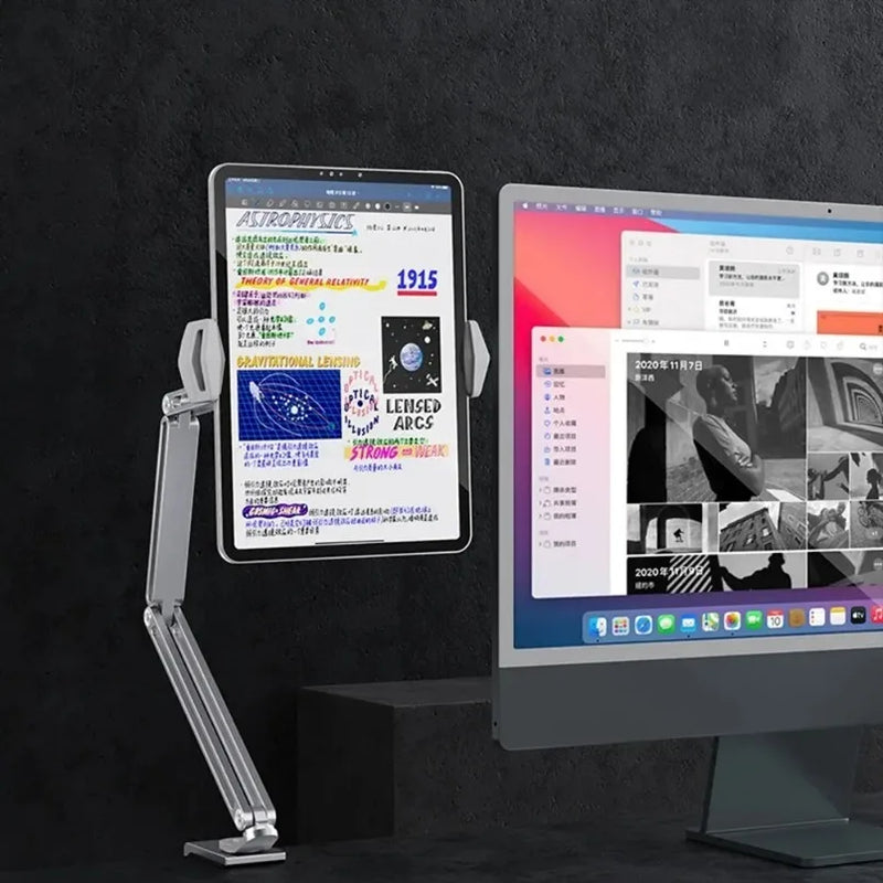 Desk Bed Tablet Stand Adjustable For 4-12.9 Inches Desktop Mobile Phones Tablets Aluminum Arm Mount For iPad Pro Mini Xiaomi Tab