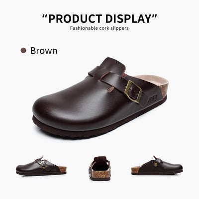 PU Leather Birken Mules Cork Footbed Potato Shoes Comfort | SAMAG