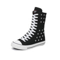 Boots Women Sneakers Canvas Casual High Top Shoes Long Boot Lace-Up Zipper Comfortable Flat Boot Sneakers Tenis Feminino