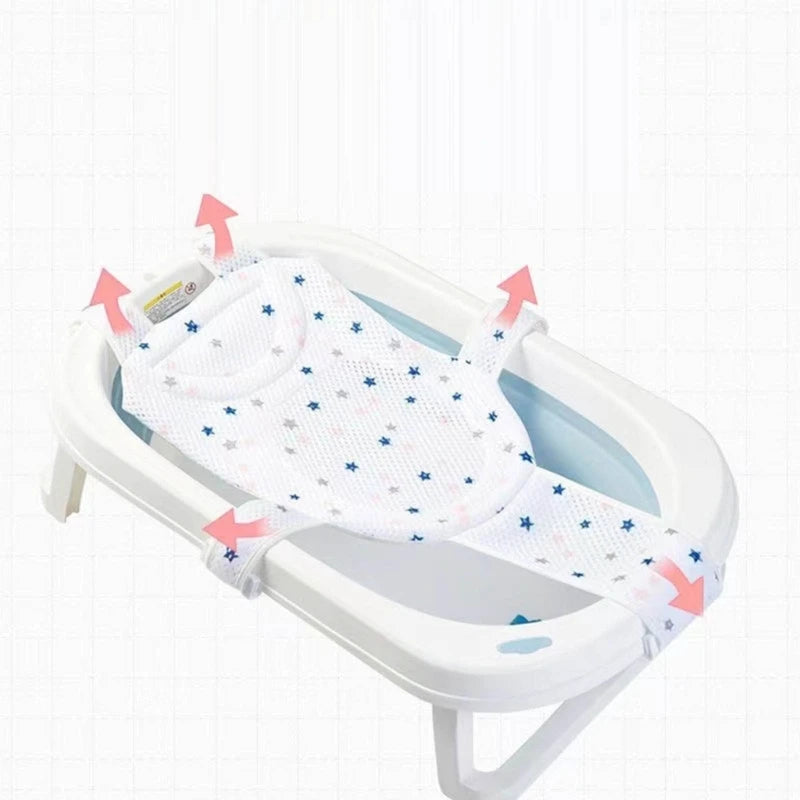 Portable Baby Bath Support Mesh Pad Newborns Bath Tub Seats Net Not Slip Baby Bath Mat Floating Bath Seats Cushions Gift