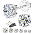 ESKEEM Moissanite Stud Earrings for Women Men D Color VVS1 Round Cut 925 Sterling Silver 18K Gold Plated - Visuel 7 | SAMAG