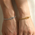 Infinity Love Knot Stainless Steel Bracelets Snake Chain Elegant Friendship Couples Bangles For Women Bridesmaid Jewelry Gifts