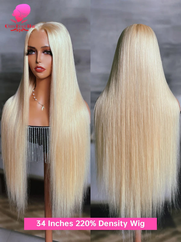 38 40 Inches 360 Lace Frontal Wigs Bone Straight Pre Plucked Transparent Lace Frontal Wig 13x4 13x6 Honey Blonde 613 Lace Front Human Hair Wigs For Women 220 250 Density Free Shipping