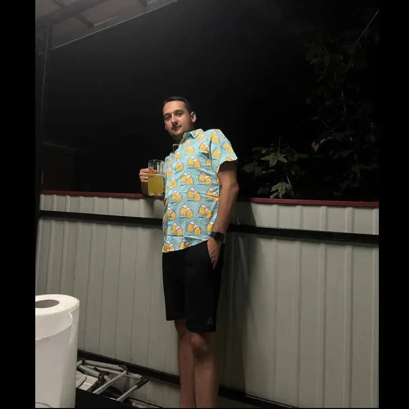 Hawaiian Shirt For Men 3d Beer Printed Short Sleeve Party | SAMAG