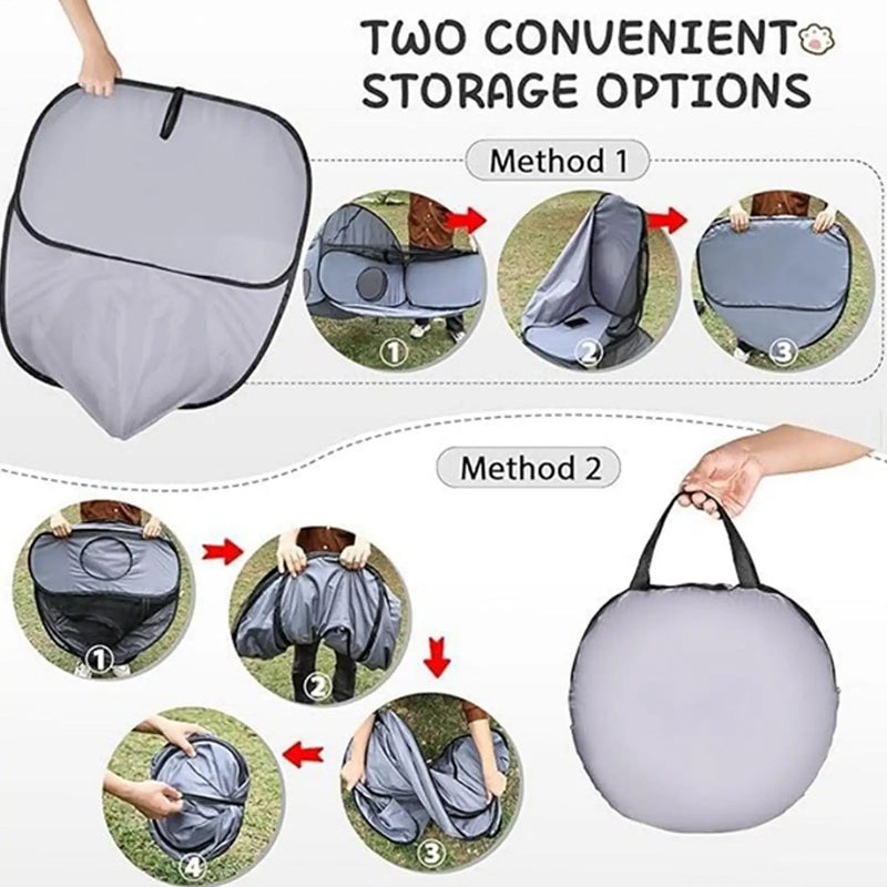 Portable Breathable Pet Pen with Surrounding Tunnel Indoor Outdoor Cat Enclosure Suitable for Small Animals and Cats