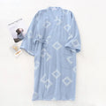 Men's Cotton Crepe Cloth Pajamas Robe Japanese Kimono Cardigan Sleepwear Print Homewear Two-layer Gauze Comfort Bathrobe for Men