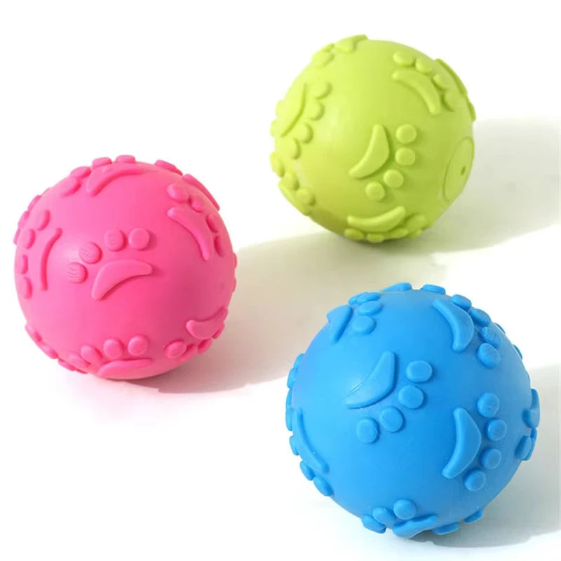 Dogs Interactive Toys Soft TPR Toys for Dog Pet Teeth Cleaning Bite Resistance Squeaky Dog Ball Toy