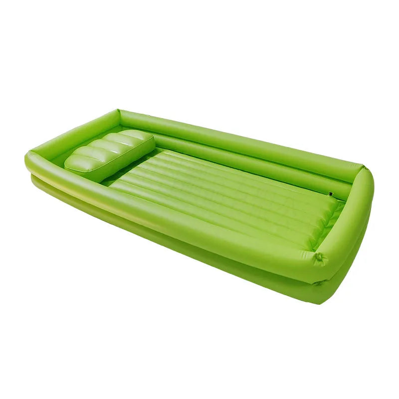 Bedside Medical Bathtub Inflatable Bed Tub with Soft Air Pillow Shower Assistive Bedridden Patients Bath Basin Kit PVC Wash Set