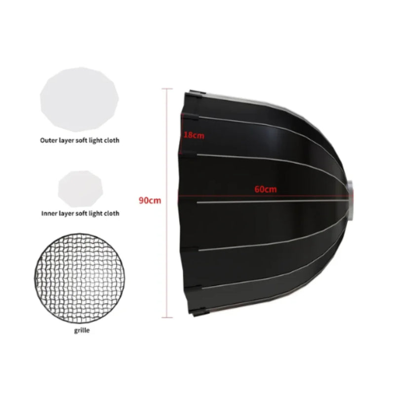 135W Bowens Reflector Video Studio Honeycomb Softbox Photography Light Dimmable LED Light Flash Studio Lighting 3000-6000K