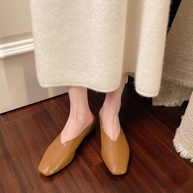 Women Slippers 2025 New Square Toe Elegant Sandals Women Summer Luxury Designer Shoes Comfortable Slip on Slippers Slides Women