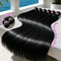 Straight Human Hair Bundles 38 40 Inch Unprocessed Brazilian Virgin Hair 1/3/4 Bundles Extensions for Black Women Natural Color