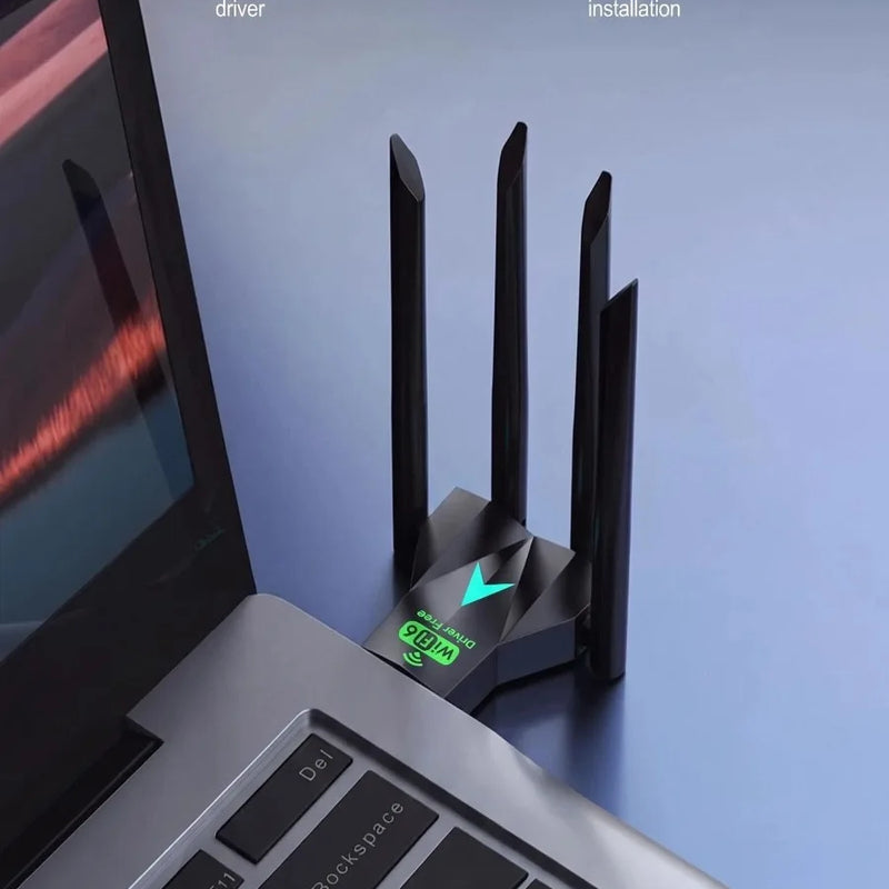 1300Mbps WIFI 6+Bluetooth 5.4 Adapter USB2.0 Dual Band 2.4G/5Ghz 802.11AX wifi+Bluetooth+USB 4 Antenna - Visuel 3 | SAMAG