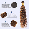Highlight Water Wave Bundles P4/27 Honey Blonde Water Wave Human Hair Bundles 1/ 3 / 4 Bundles 30 Inch Deep Curly Wet and Wavy