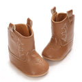 Boys and Girls Baby Boots Soft Bottom Non-slip Baby Foreign-style Western Cowboy Leather Boots Baby Shoes