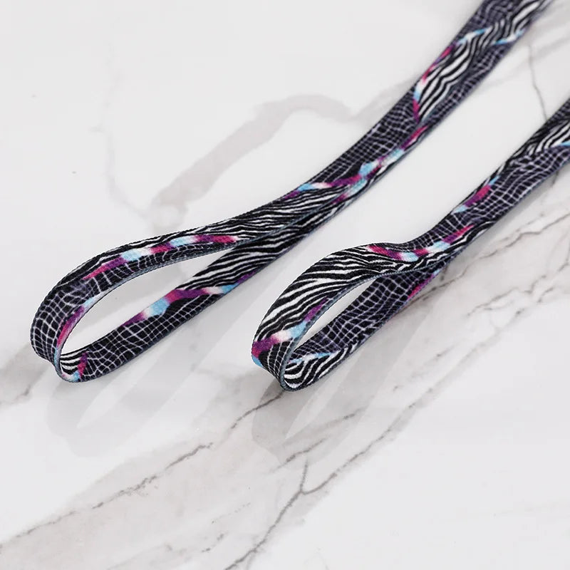 Graffiti Shoelaces Fashion Leisure for Men and Women Flat Shoe Laces Wear Resistant Non Fading College Style Shoestring 1 Pair