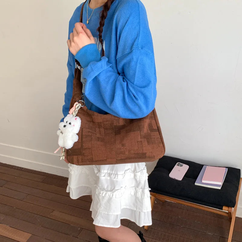 New Spring Women Hobo Bag Large Capacity Tote Shoulder Crossbody Bag Fashionable Comfortable and Versatile Texture Storage Bags