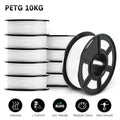 SUNLU PETG 3D Filament 1KG Biodegradable 1.75MM 10Rolls Bright Color Good Toughness Excellent Acid Alkali Weather Resistance