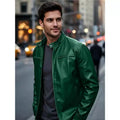 Men's PU leather jacket stand-up collar slim-fit vintage-style biker jacket spring/fall top