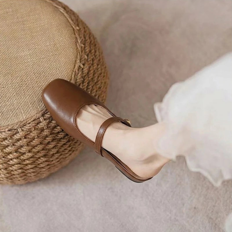 Women's New Summer Collection: Retro-Chic & Versatile Closed-Toe Mules — Square-Toe, Casual Slip-On Sandals with Soft Soles
