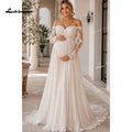 Romantic Soft Chiffon Maternity Wedding Dress Off | SAMAG