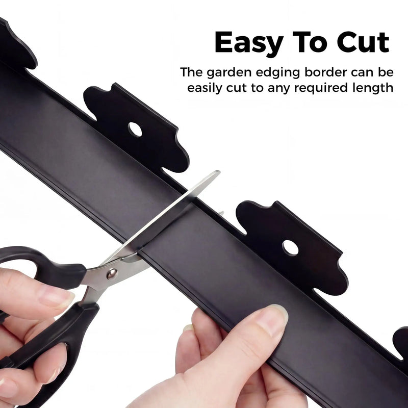 10m Garden Lawn Edging Strip, Bendable Landscape Border, Soil Barrier Tree Surround Divider for Yard Flower Bed Landscaping