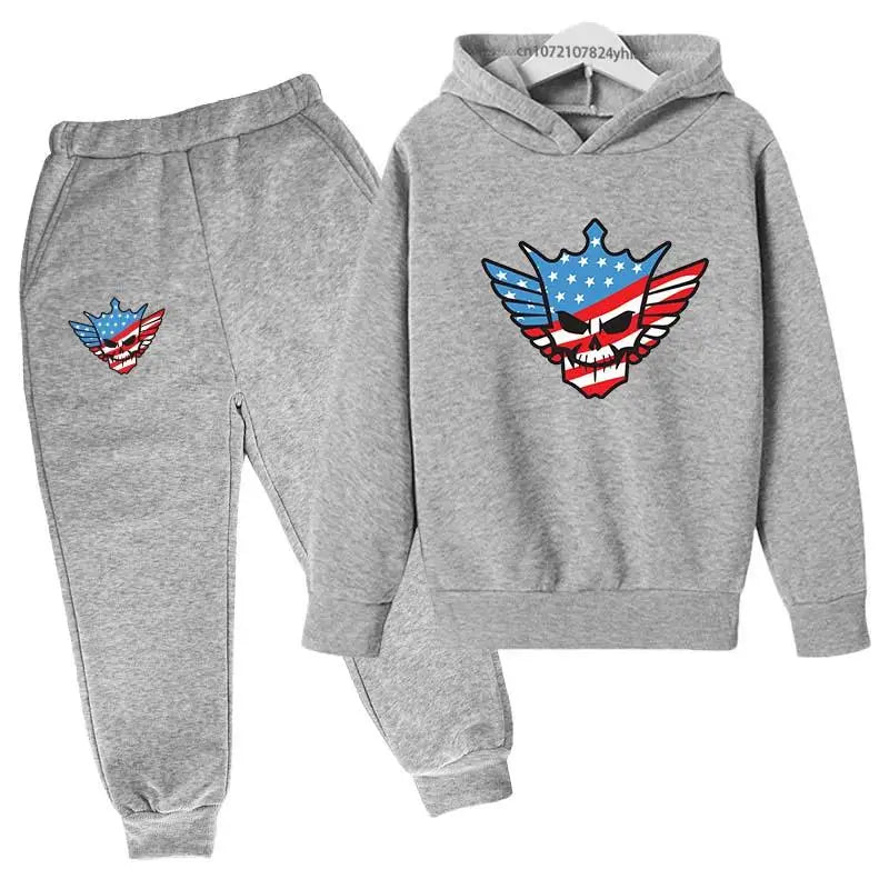 Kids Autumn Spring Fashion Cody WWE Pullover Hoodie+Pants | SAMAG