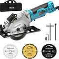 SEESII Mini Circular Saw 4.8A 4000RPM Corded Compact 4 - 1/2" with Laser 45° Bevel Cut and Dust extraction for Wood | SAMAG