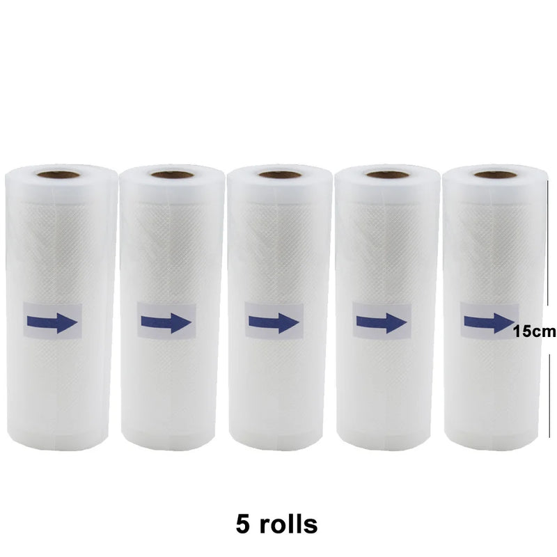 5 Rolls/Lot Food vacuum sealer Storage saver bags Vacuum 5 size Bags For Kitchen Vacuum Sealer to keep food fresh