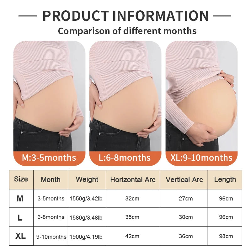LERVANLA Skinless Silicone Belly Lightweight  Fake Pregnant Belly Props Transformation  Unisex Belly Oversized Twins Cosplay