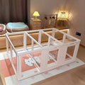 Clear Acrylic Dog Crate Playpen Easy Assemble Transparent Pet Pen Heavy-duty Plastic Puppy Fence with Wheels for Bunny Cat